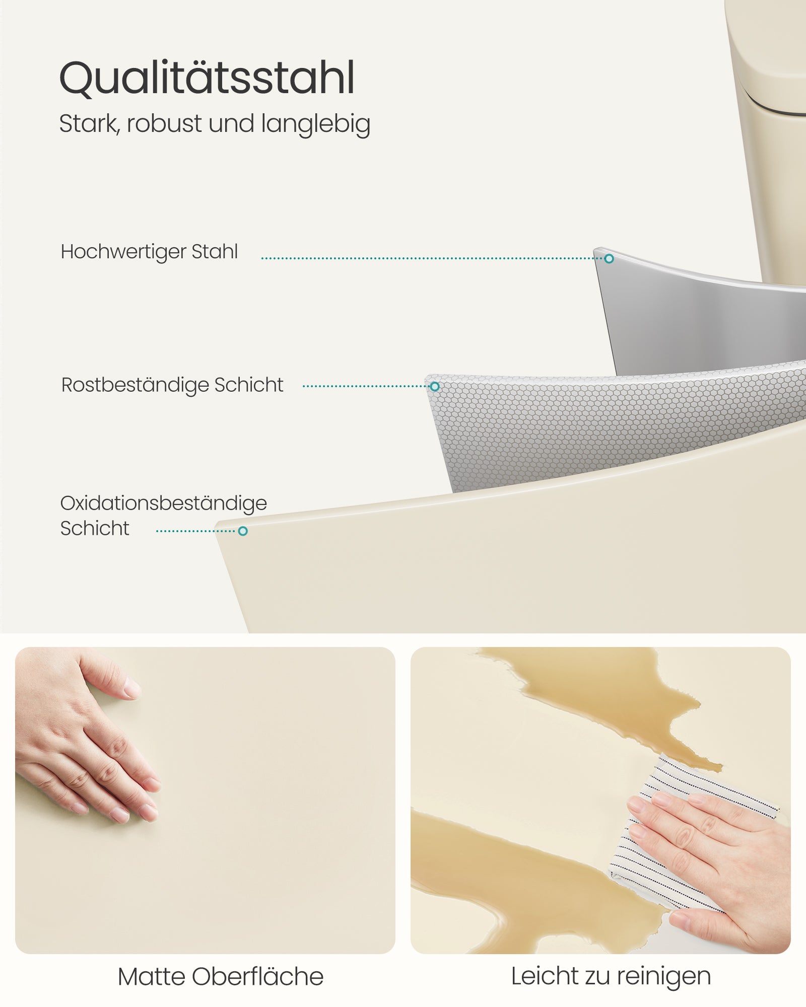 Kitchen Prullen Bin 50 Liter Zandbeige