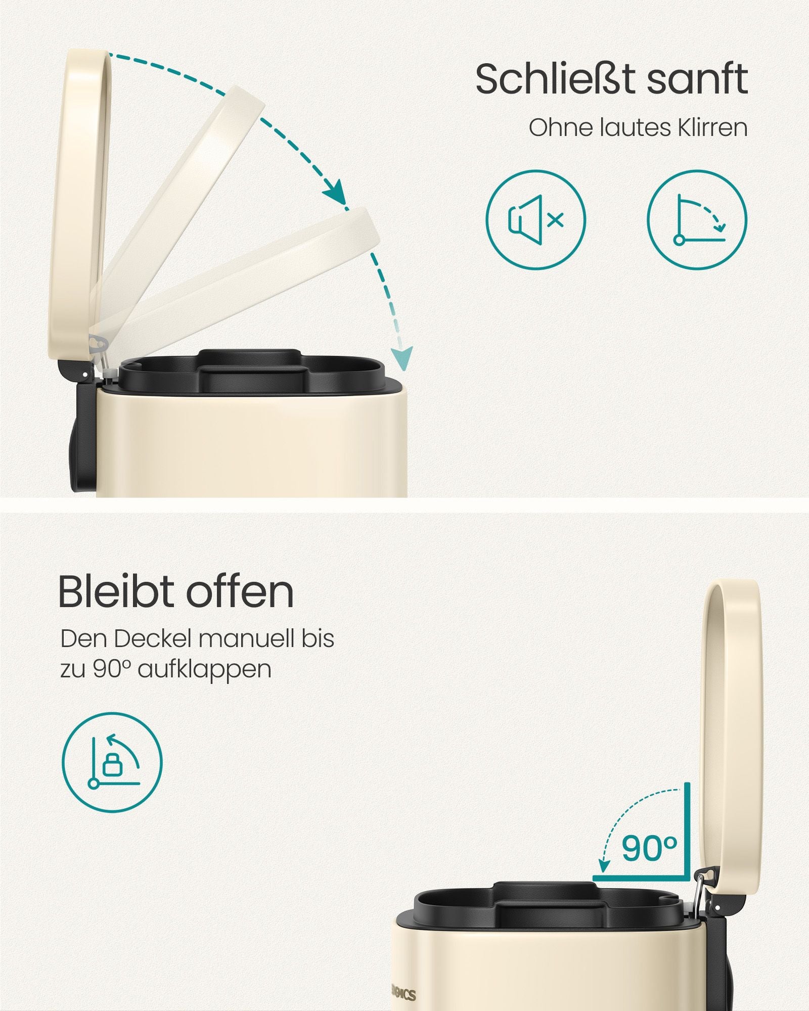 Kitchen Prullen Bin 50 Liter Zandbeige