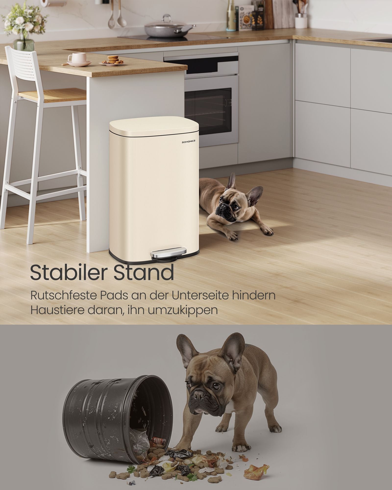 Kitchen Prullen Bin 50 Liter Zandbeige