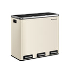 Waste separation system - 3 compartments - 3 × 18 l - with a sand beige lid
