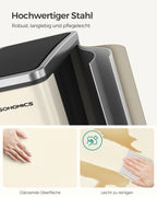 Waste separation system - 3 compartments - 3 × 18 l - with a sand beige lid