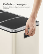 Waste separation system - 3 compartments - 3 × 18 l - with a sand beige lid