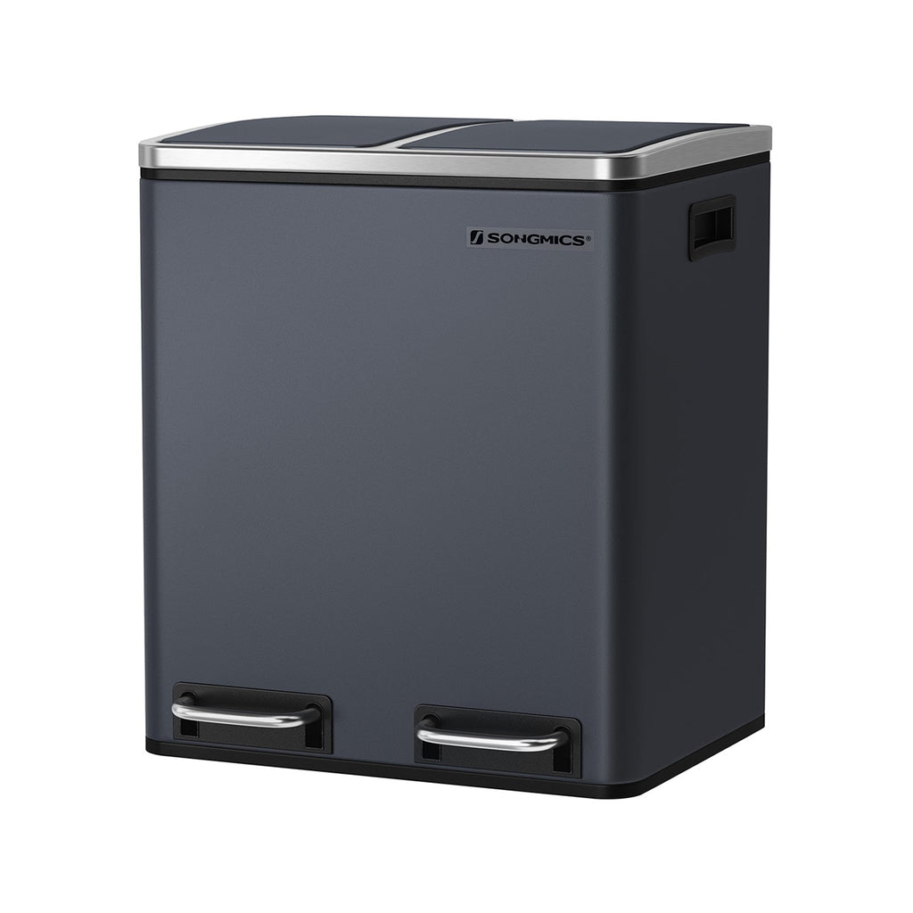 Waste bin - metal pedal bin - 30 liters - flue gray