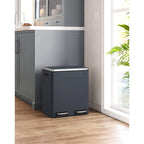 Waste bin - metal pedal bin - 30 liters - flue gray