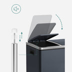 Waste bin - metal pedal bin - 30 liters - flue gray