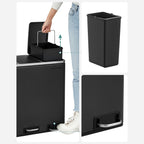Waste separation system - 3 compartments - 3 × 18 l - with a sand beige lid