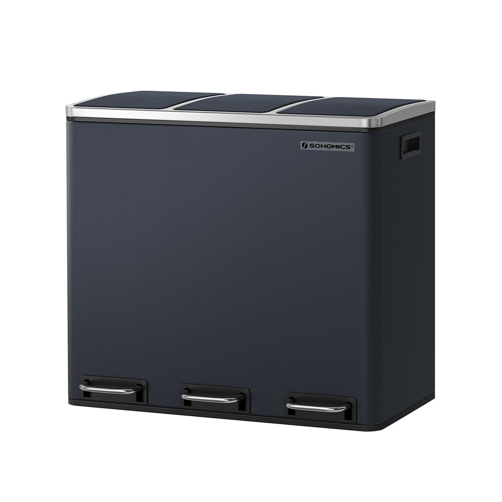 Waste separation system - 3 compartments - 3 × 18 l - with a sand beige lid
