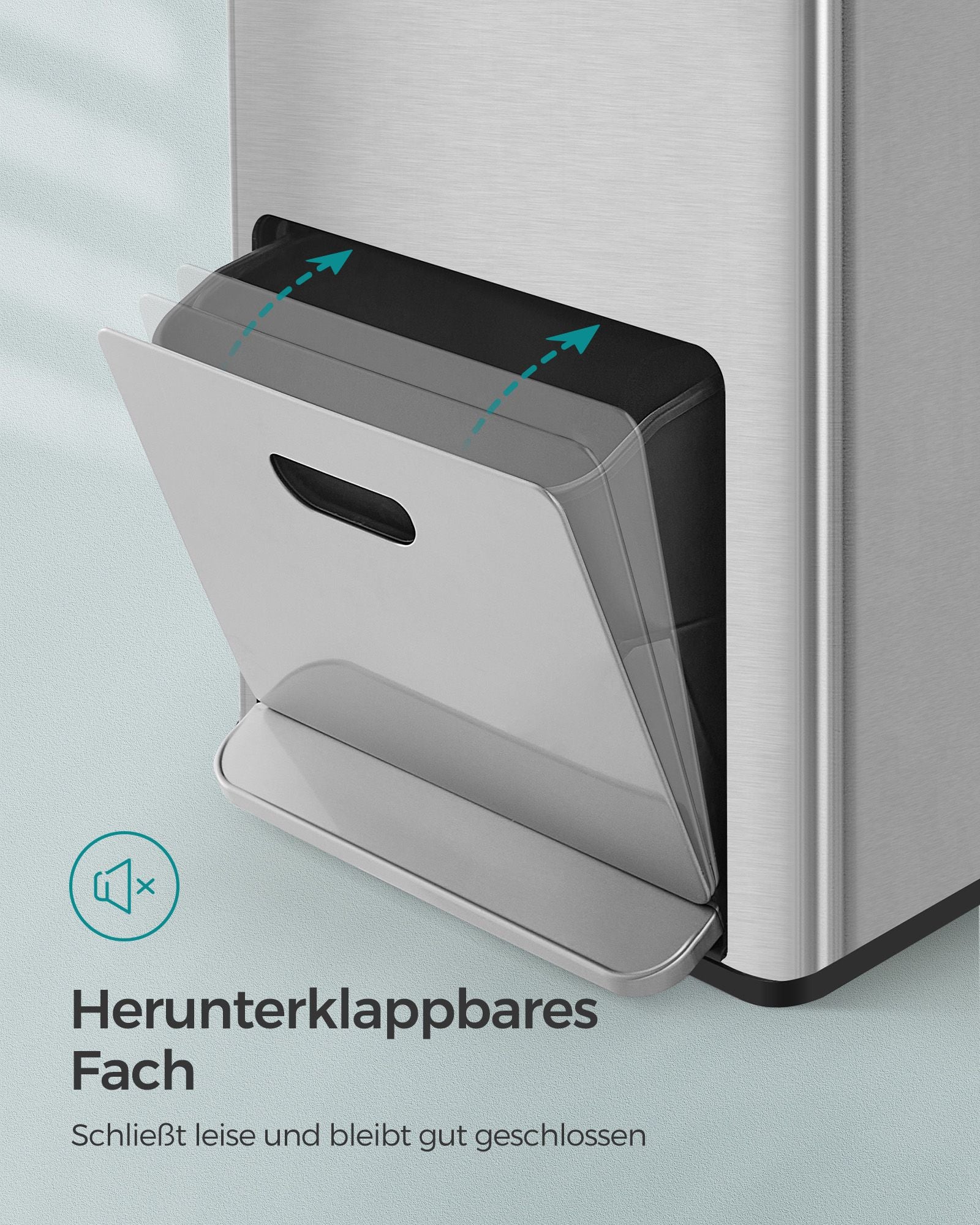 Kitchen Prullen Bin with Pedal and 3 Compartments