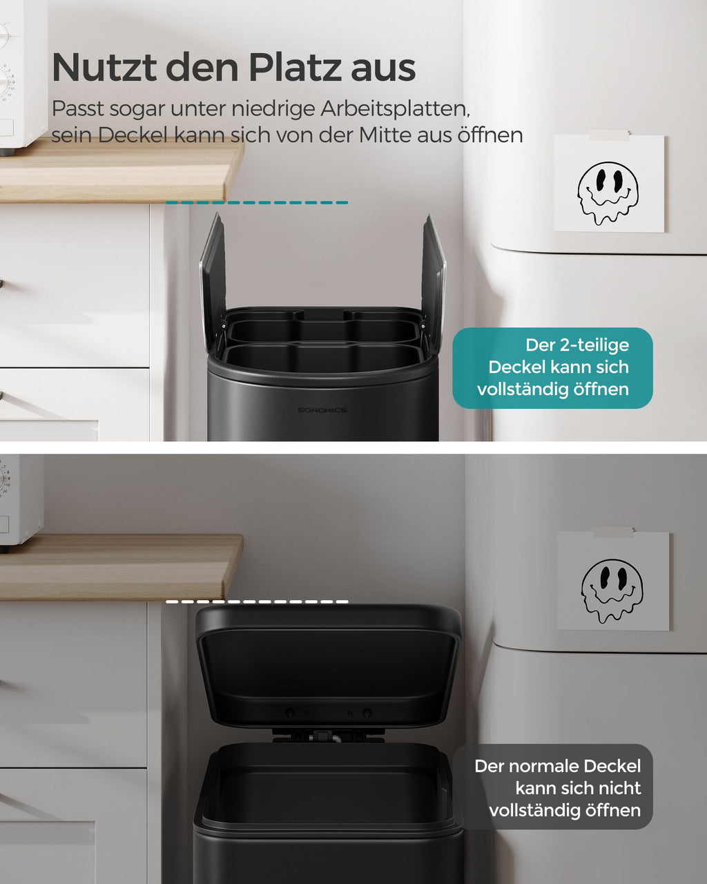 Waste separation system - 2 compartments - 30 l and 20 l