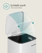 Garbage can 20 liters made of cloud white steel