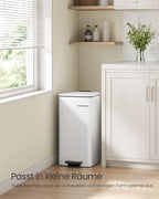 Garbage can 30 liters made of cloud white steel