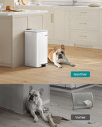 Garbage can 30 liters made of cloud white steel