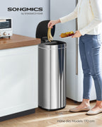 Garbage bin - with motion sensor - kitchen - 50 l - silver