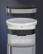Garbage bin - with motion sensor - kitchen - 50 l - silver