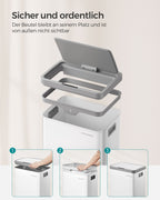 Garbage bin with motion sensor made from Staalwolkwit