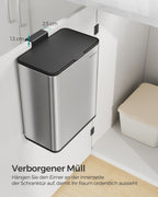 Garbage bin-with lid-for organic waste-made of metal