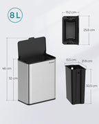 Garbage bin-with lid-for organic waste-made of metal