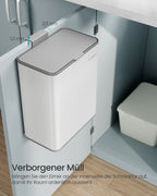Hanging trash can 8 l with woolwit lid