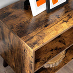 TV furniture - TV cabinet with 2 doors - Adjustable shelves - Brown