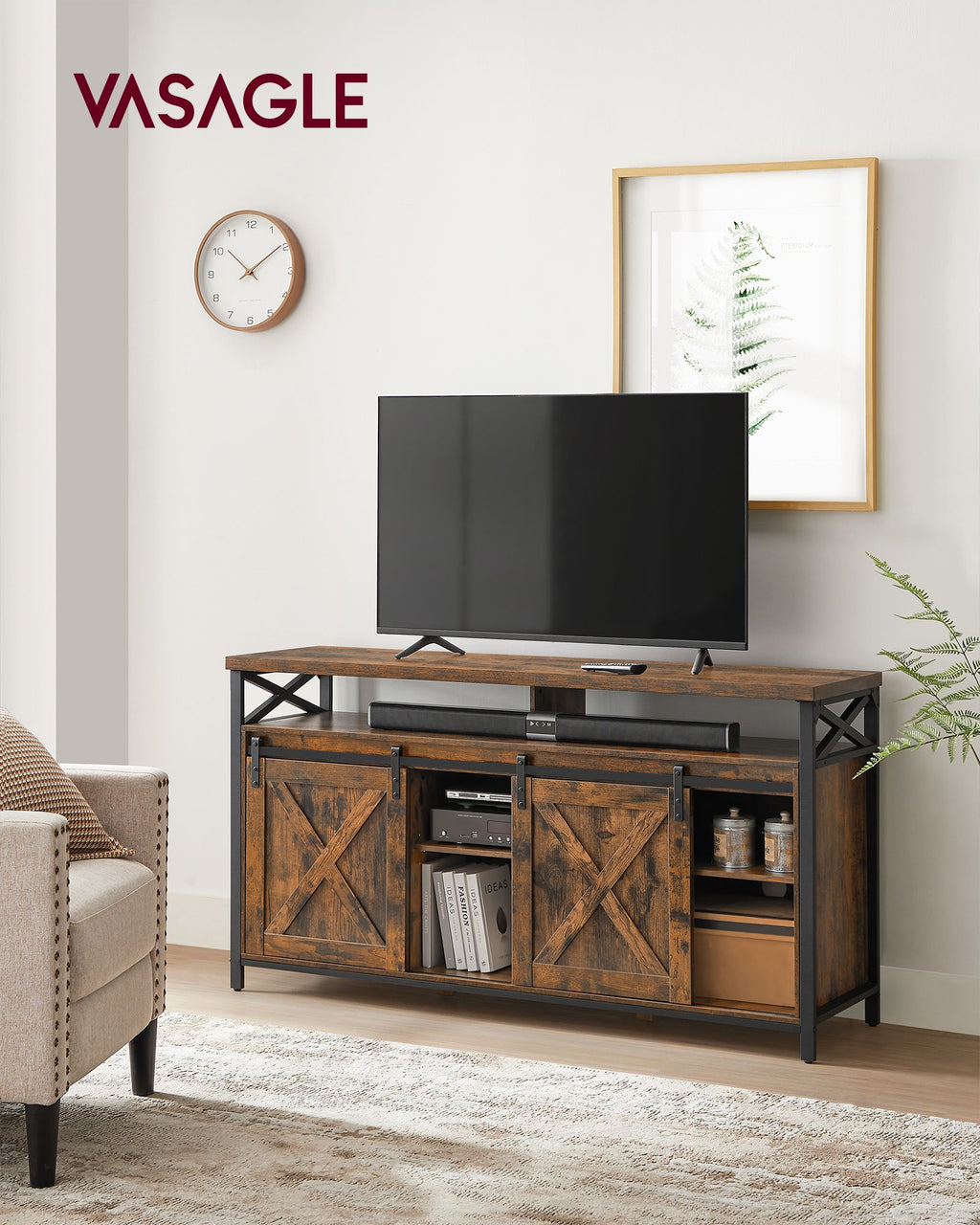 TV furniture-Country Style-Vintage Brown-Zwart