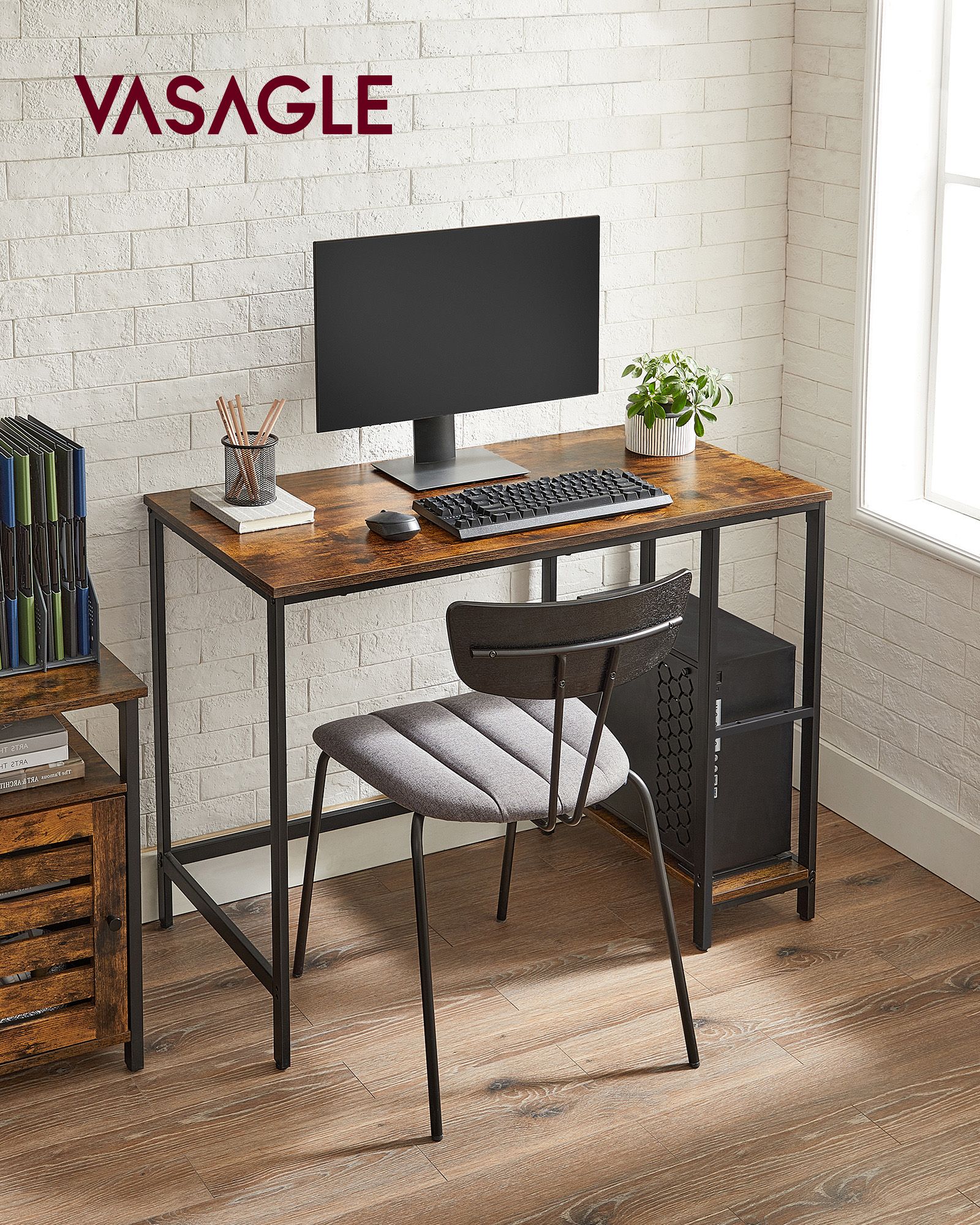 Bureau - Industrial Look - With 2 shelves