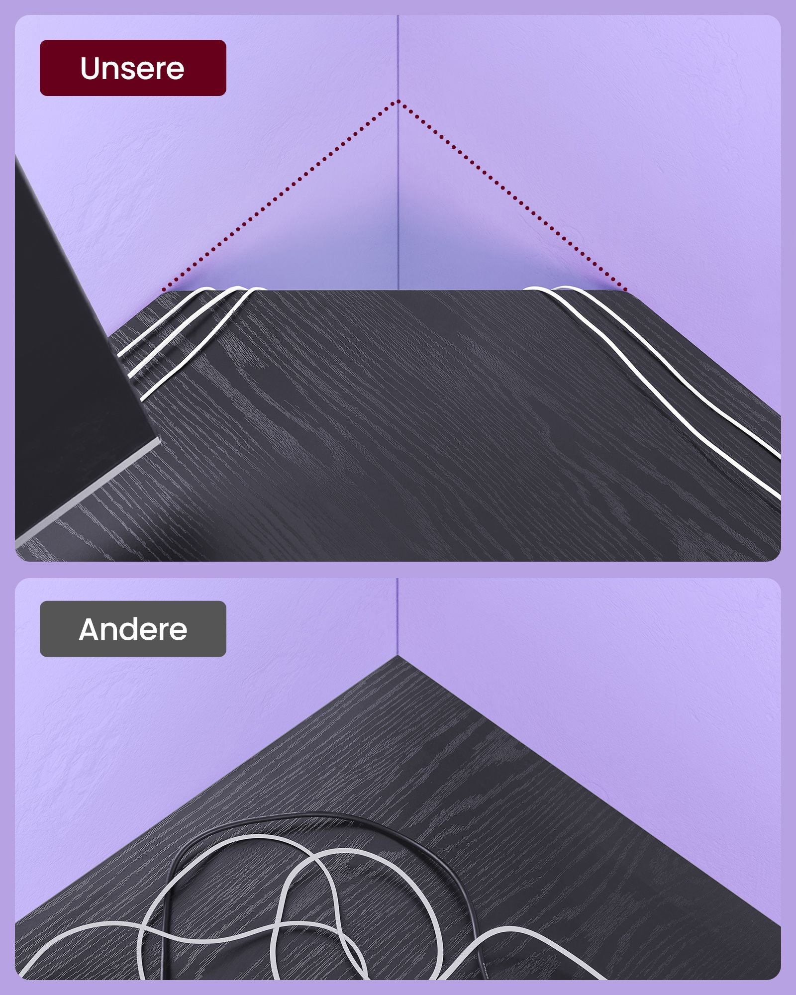L-shaped desk, easy to set up