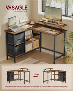 L-shaped desk-with 2 drawers-115 × 105 cm