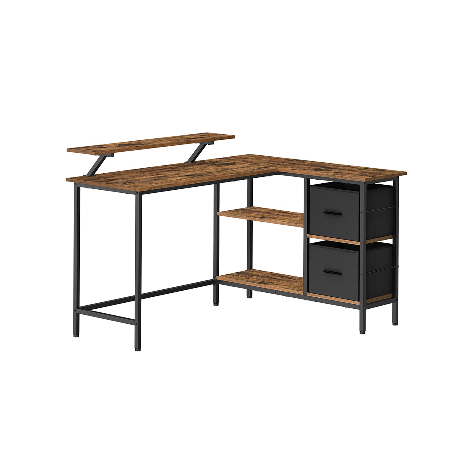L-shaped desk-with 2 drawers-135 × 105 cm