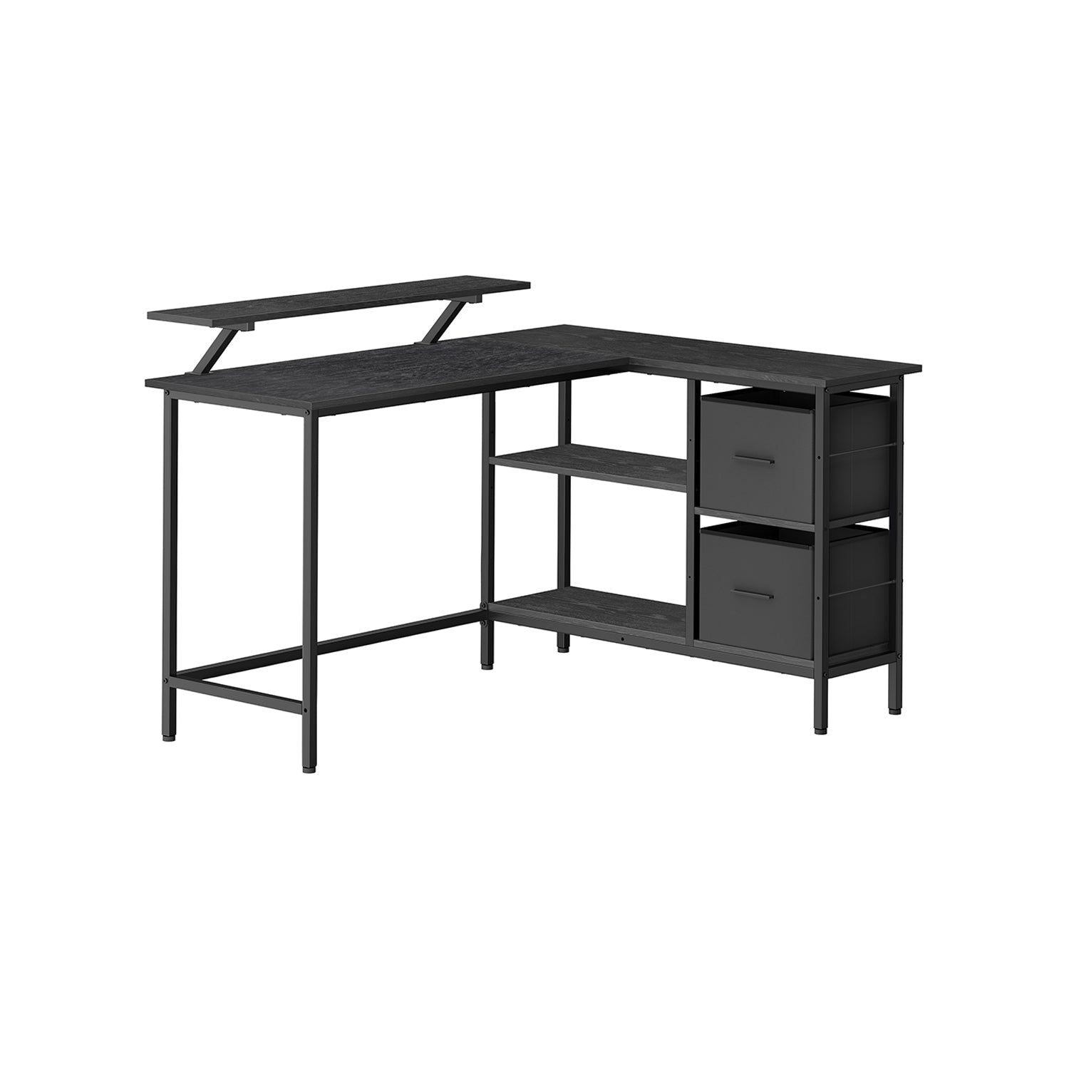 L-shaped desk-with 2 drawers-135 × 105 cm