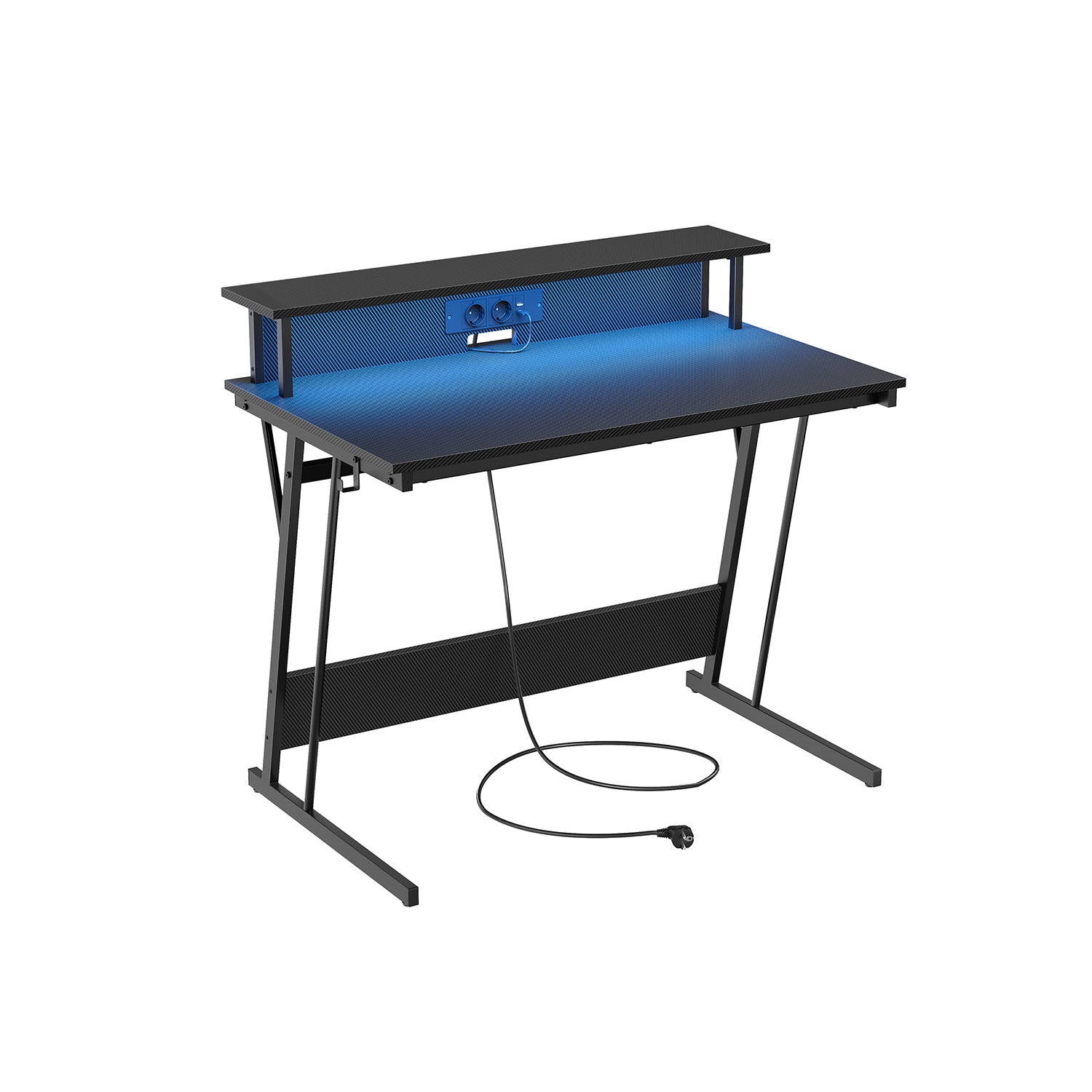 Desk with socket 60 x 120 x 76 cm soot black