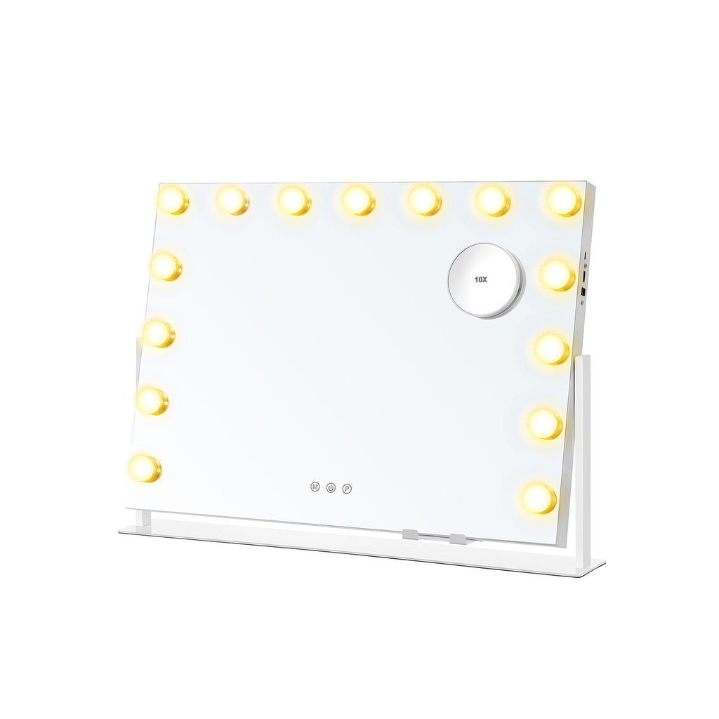 Make-up mirror-with lighting-charging gates-Mat white