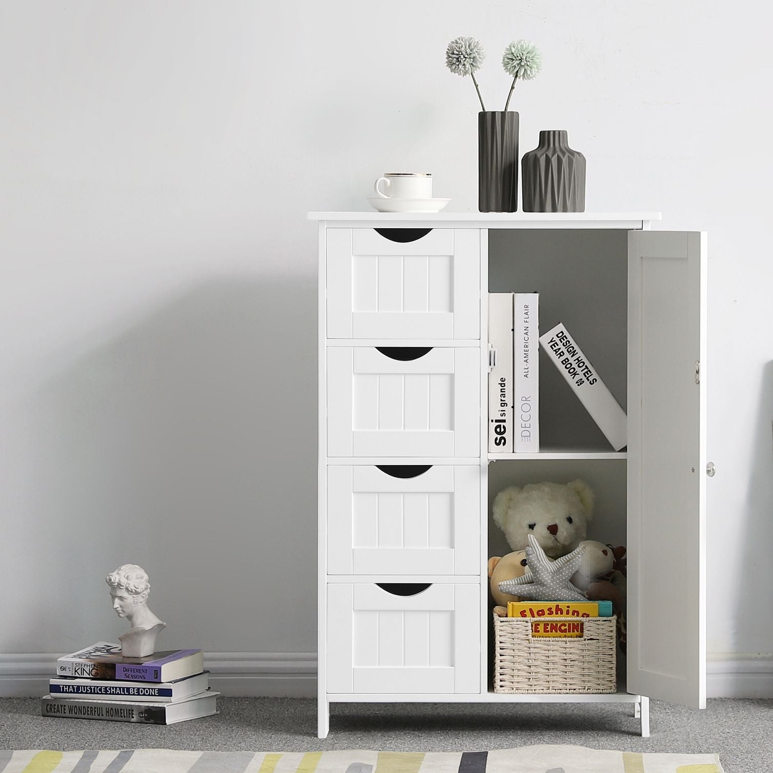 Bathroom Cabinet - Dresser - Beepercase - 4 Loads - White