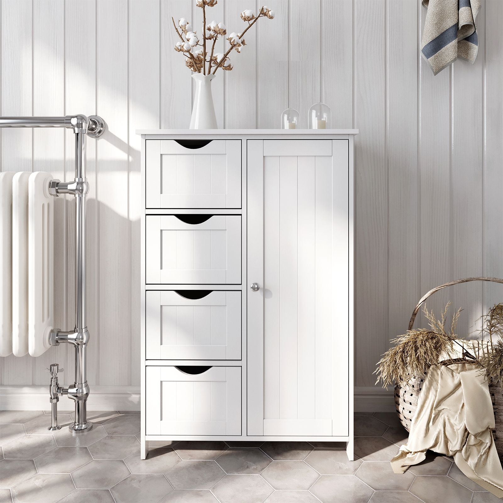 Bathroom Cabinet - Dresser - Beepercase - 4 Loads - White