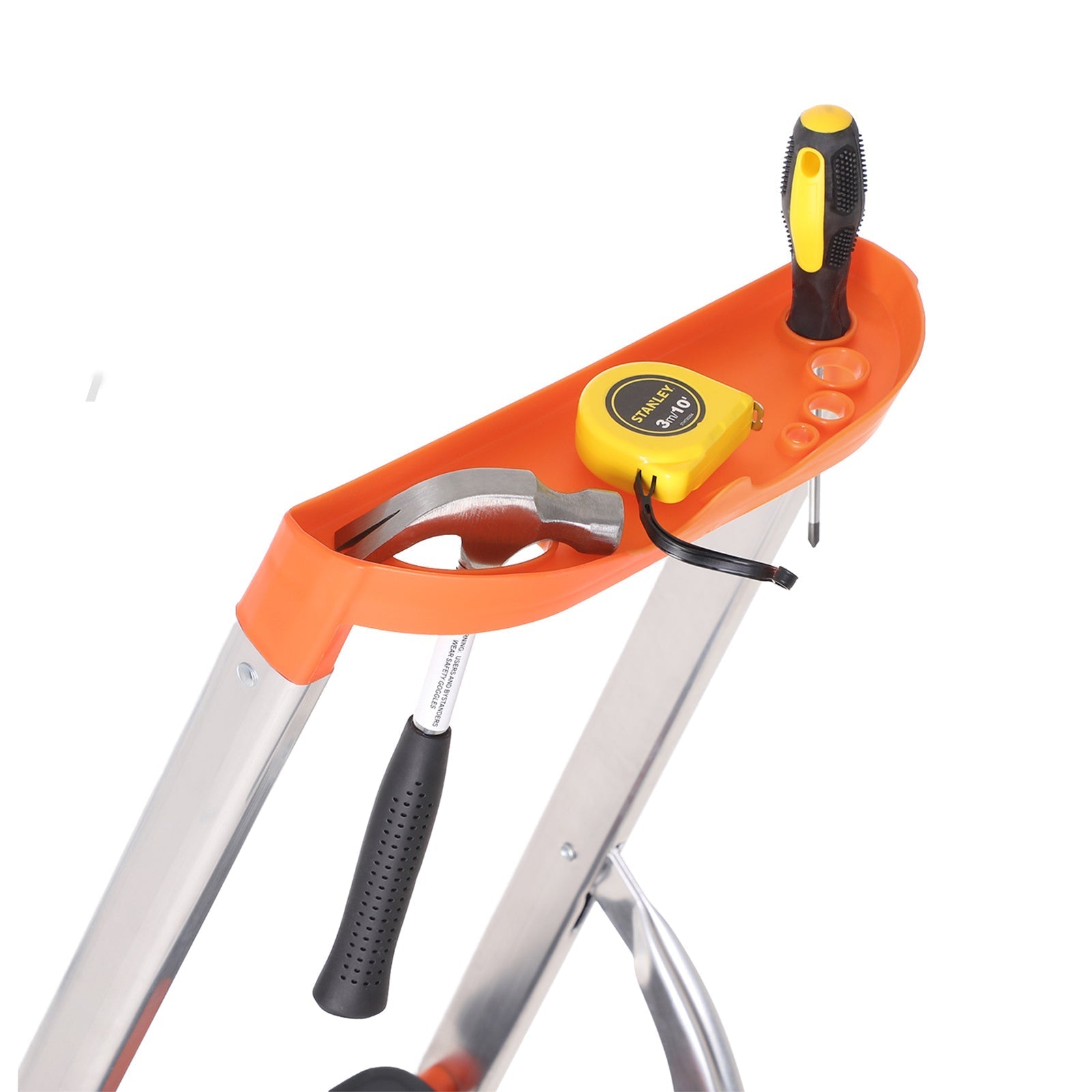 Ladder - Aluminum Ladder - 12 cm wide steps - Foldable - anti -slip - up to 150 kg