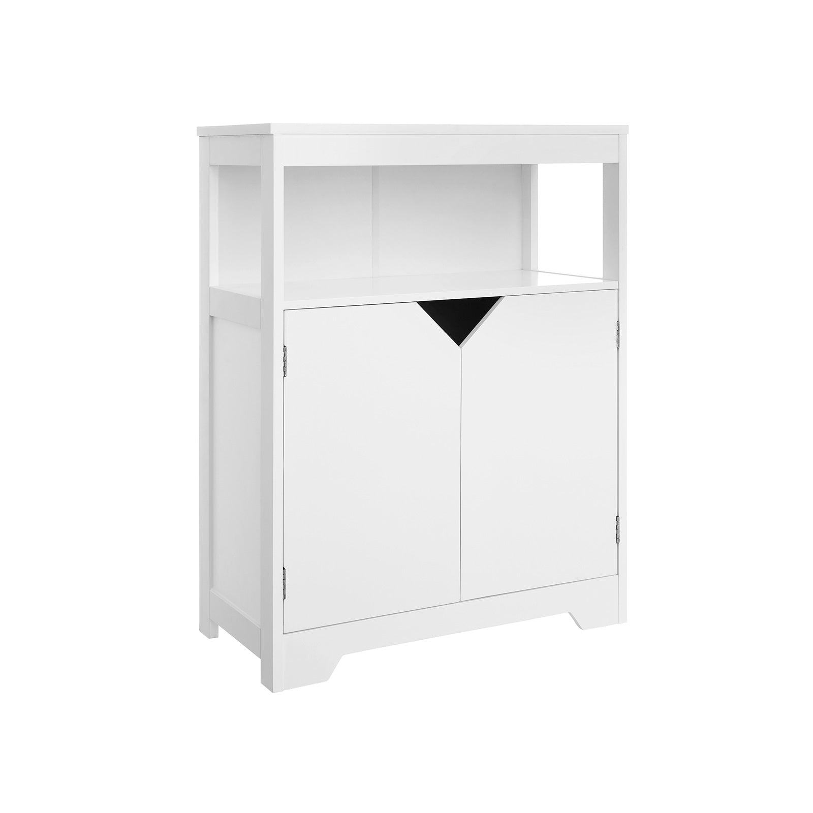 Bathroom furniture - Cabinet with open compartment and adjustable shelves - 60 x 30 x 80 cm - White