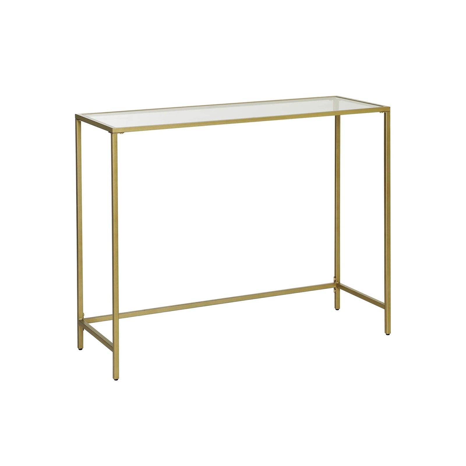 Consolet table - Modern side table - Glass sheet - Golden Frame