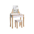 Dressing table - Make -up table - With mirror - 5 drawers - LED lighting - White