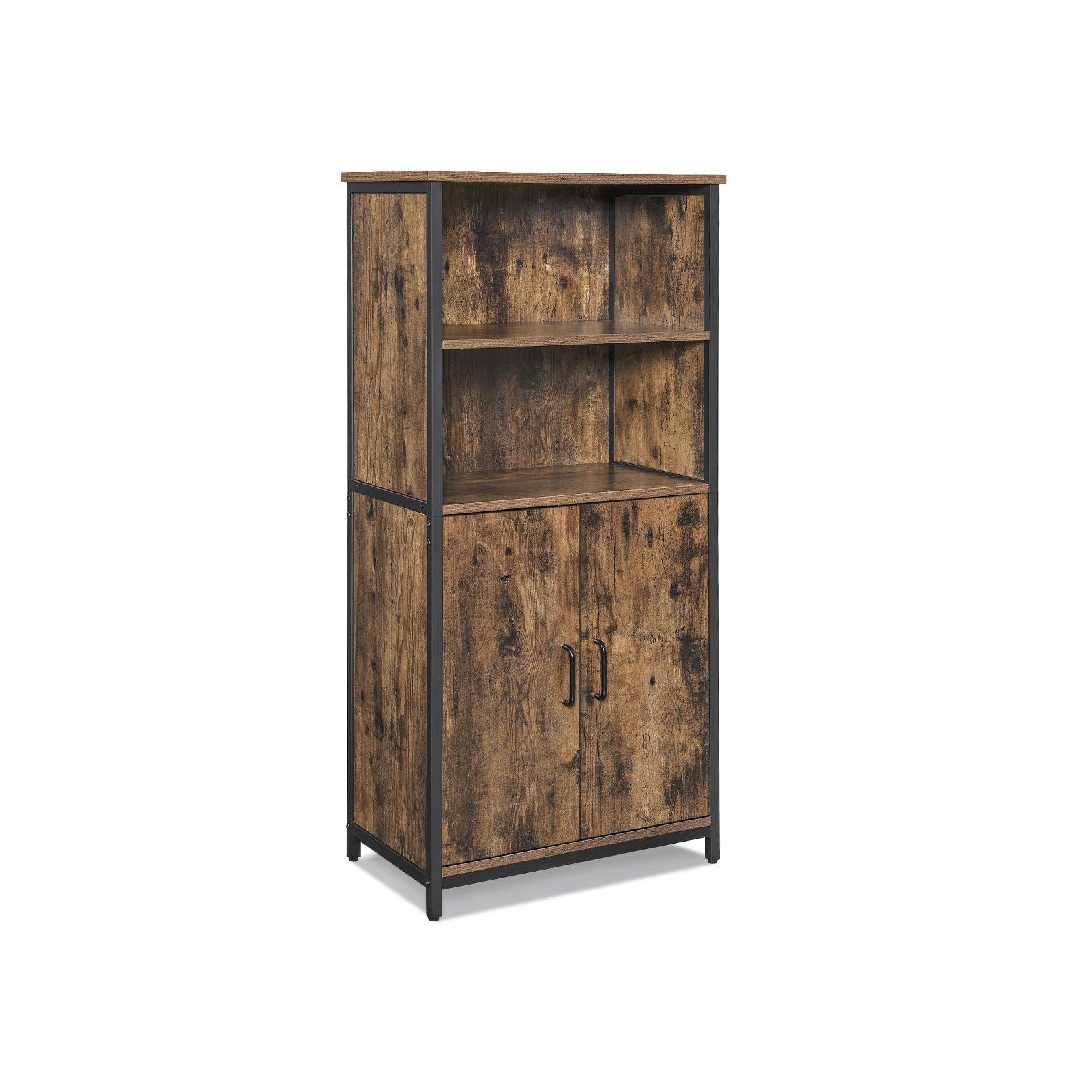 Sideboard - kitchen cupboard with 2 open compartments - Bookcase - Brown