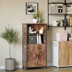 Sideboard - kitchen cupboard with 2 open compartments - Bookcase - Brown
