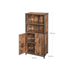 Sideboard - kitchen cupboard with 2 open compartments - Bookcase - Brown