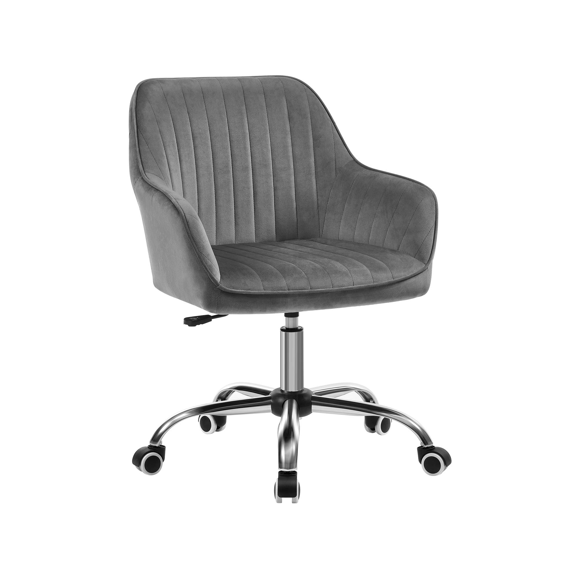 Office chair - Office chair - Velvet computer chair - height adjustable - Swivel chair - Gray