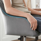 Office chair - Office chair - Velvet computer chair - height adjustable - Swivel chair - Gray