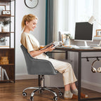 Office chair - Office chair - Velvet computer chair - height adjustable - Swivel chair - Gray