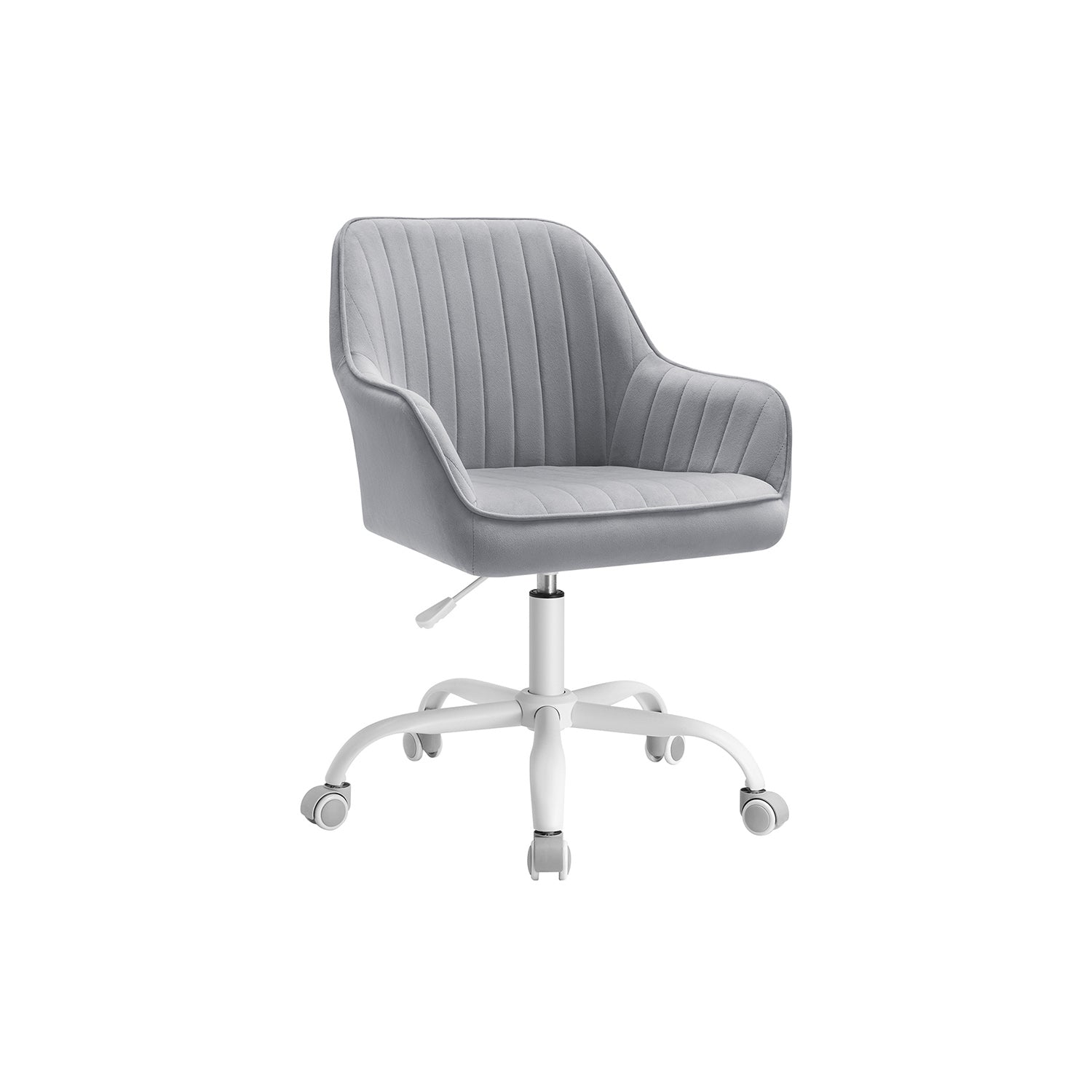 Office chair - Office chair - Velvet computer chair - height adjustable - Swivel chair - Gray