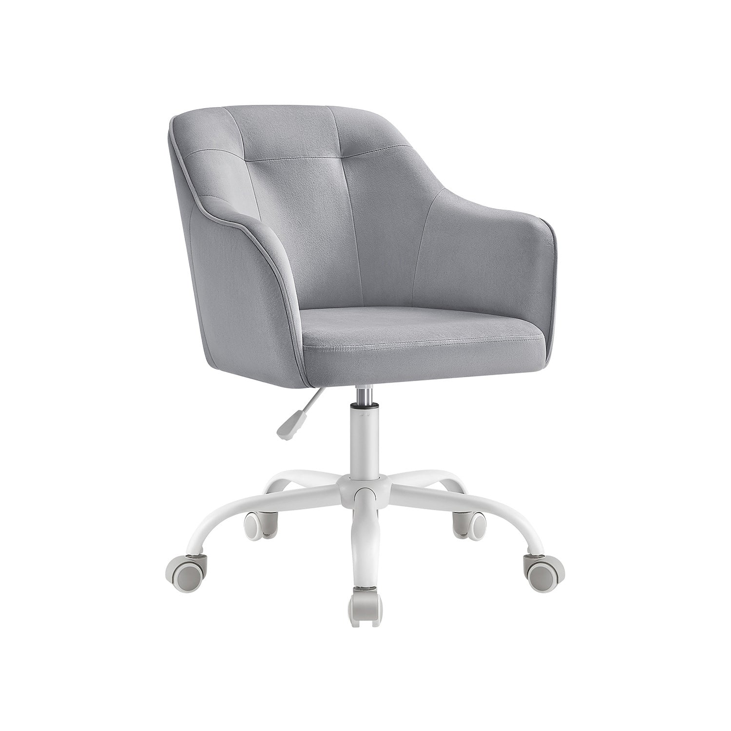 Velvet office chair, height-adjustable cappuccino beige cloud white