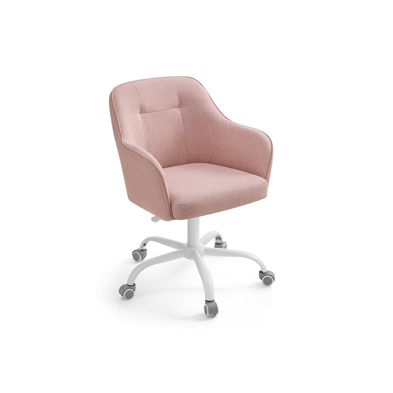 Velvet office chair, height-adjustable cappuccino beige cloud white