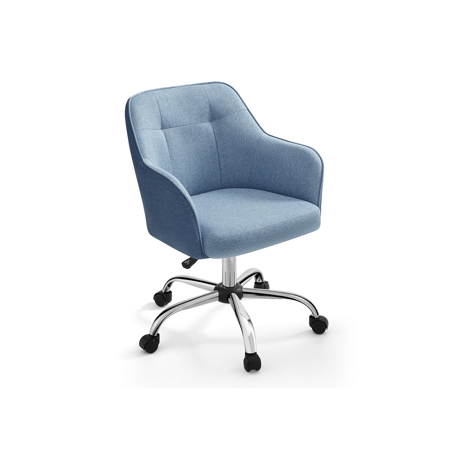 Velvet office chair, height-adjustable cappuccino beige cloud white
