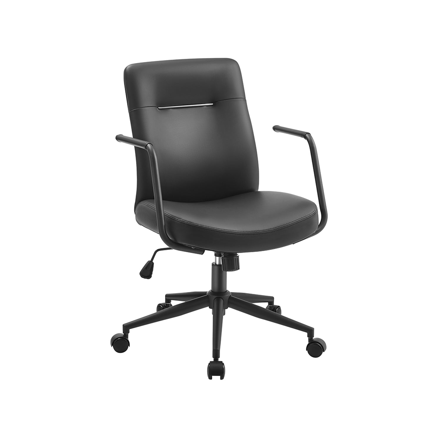 Office chair - with backrest & curved seat - ink -black