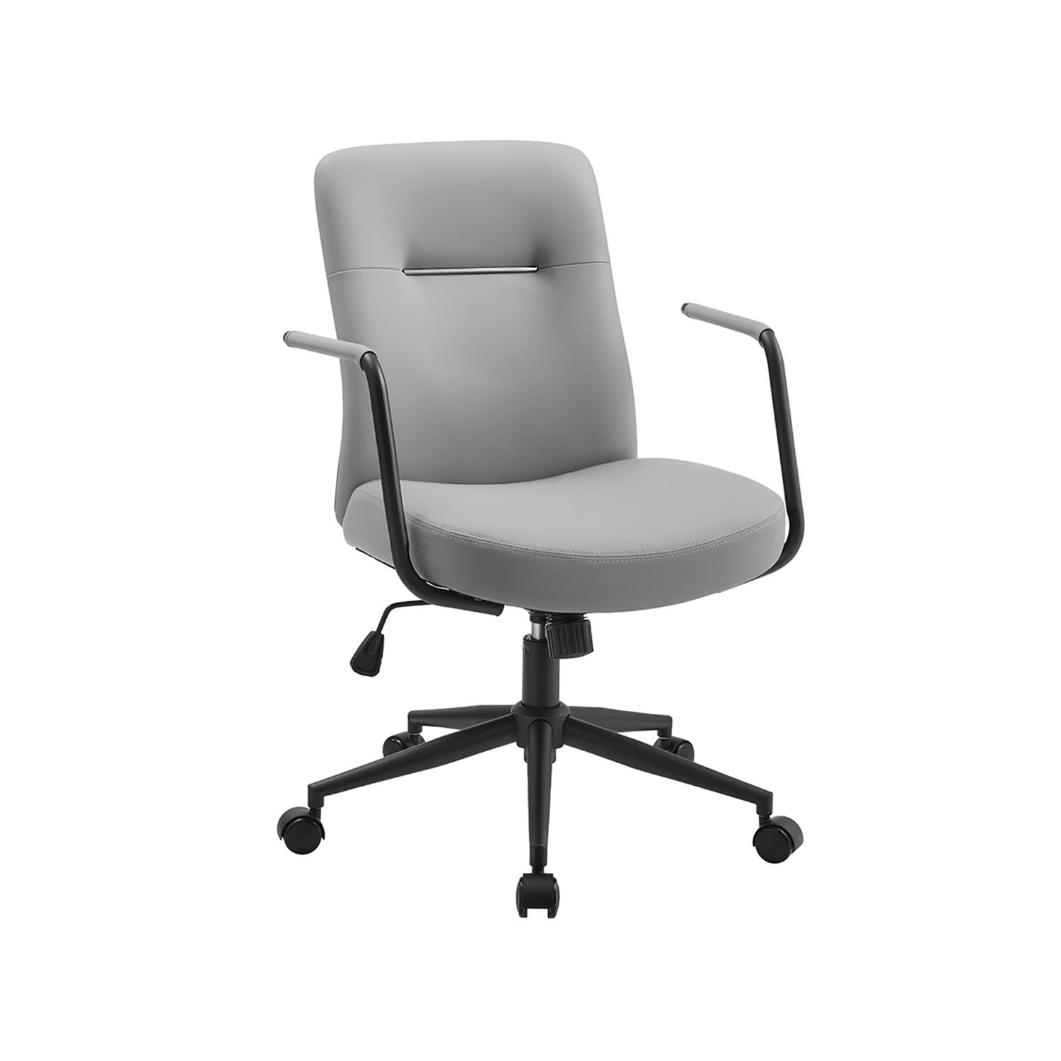 Office chair - with backrest & curved seat - ink -black