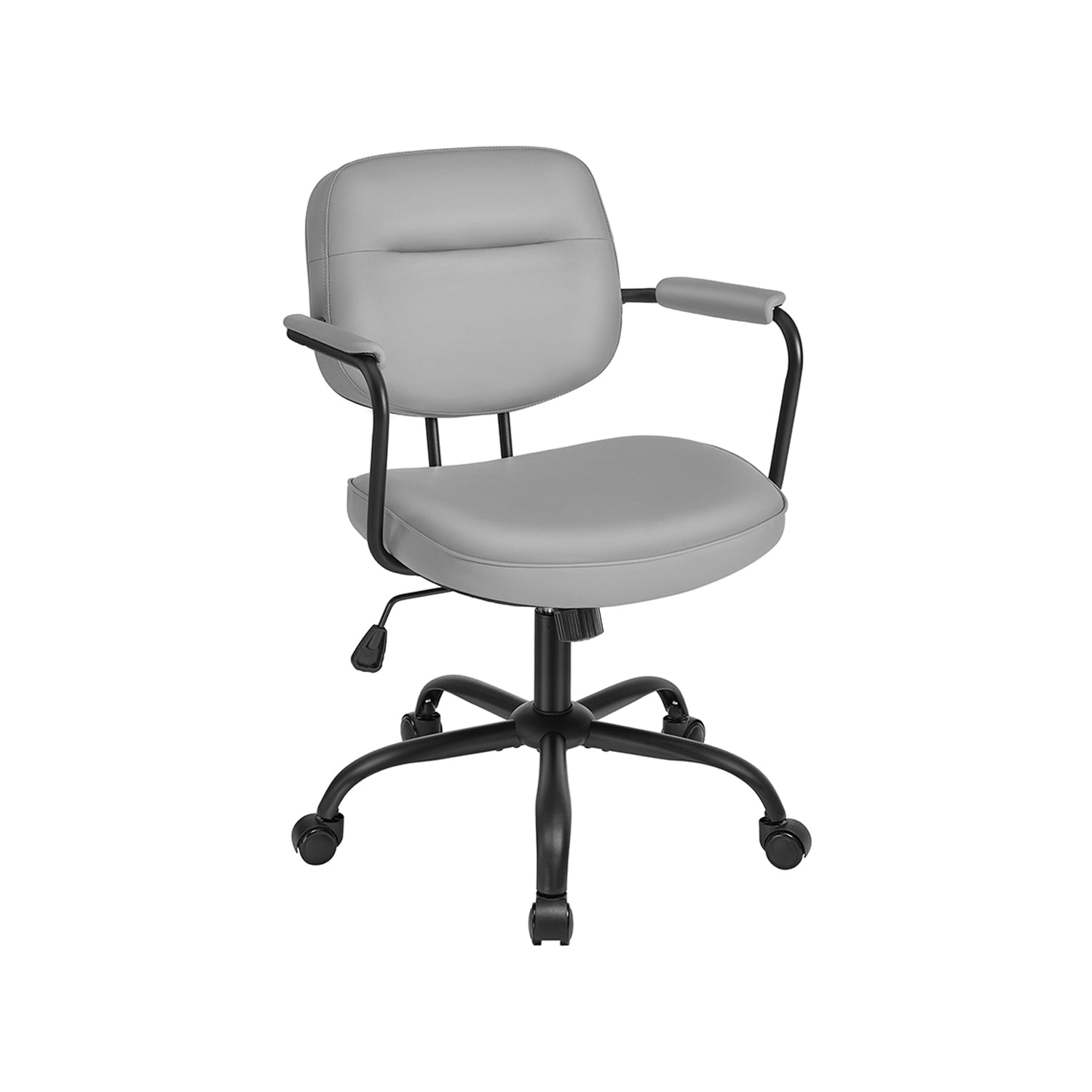 Office chair made of PU with armrests pigeon gray